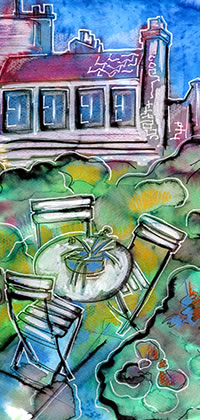 garden, watercolor